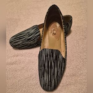Naturalizer Emiline Black White Pixel Loafers Flats Size 6.5